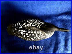 Duck decoy J. Hill Common Loon Signed- 14