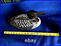 Duck decoy J. Hill Common Loon Signed- 14