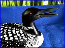 Duck decoy J. Hill Common Loon Signed- 14