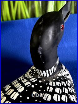 Duck decoy J. Hill Common Loon Signed- 14