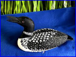 Duck decoy J. Hill Common Loon Signed- 14