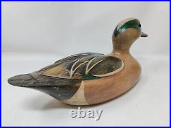 Duck decoy Widgeon duck/Baldpate Signed Tom Taber Vintage Excellent Wood