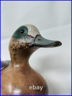 Duck decoy Widgeon duck/Baldpate Signed Tom Taber Vintage Excellent Wood