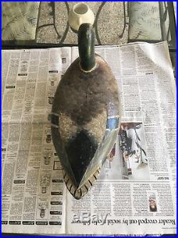 Duck decoy wood possibly illinois river antique