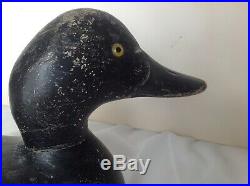 EVANS Vintage Duck Decoy Magnum size Bluebill Original Hand paint withglass eyes