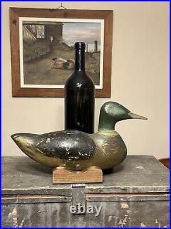 Early 20th Century Louisiana Mallard Duck Decoy with Lead Weight. Unknown Carver