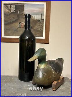 Early 20th Century Louisiana Mallard Duck Decoy with Lead Weight. Unknown Carver