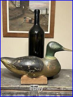 Early 20th Century Louisiana Mallard Duck Decoy with Lead Weight. Unknown Carver