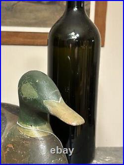 Early 20th Century Louisiana Mallard Duck Decoy with Lead Weight. Unknown Carver