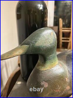 Early 20th Century Louisiana Mallard Duck Decoy with Lead Weight. Unknown Carver