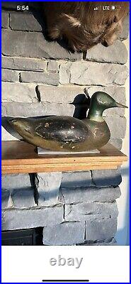 Early 20th Century Louisiana Mallard Duck Decoy with Lead Weight. Unknown Carver