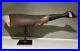 Early Carved Wood Stick Up Running Canada Goose Duck Decoy Iron Base 32 Rare