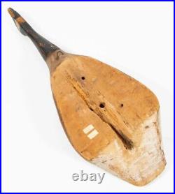 Early Carved Wood Stick Up Running Canada Goose Duck Decoy Iron Base 32 Rare