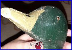 Early Duck Decoy Raymond Lead Co Wooden Hand Painted Marked