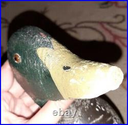 Early Duck Decoy Raymond Lead Co Wooden Hand Painted Marked