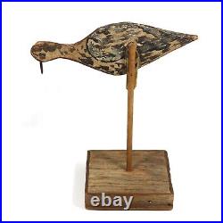 Early Flatty Shorebird Decoy Original Paint Circa 1910 Primitive Folk Art