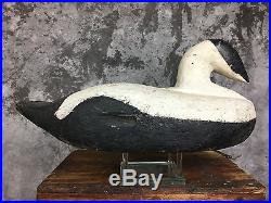 Early Maine Monhegan Island Style Drake Eider Duck Decoy, Large & Heavy Worker