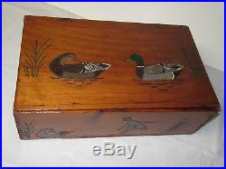 Elgin Duck Club carved Document Box with Daily Kill Paper duck hunt duck decoy