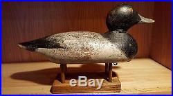 Excellent Old 1910-1920 Mason Decoy Company Painteye Drake Bluebill Wooden Duck