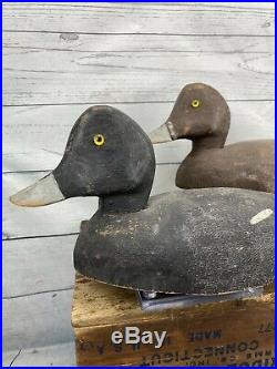Excellent Pair of Working Bluebill Duck Decoys Ontario Canada