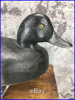 Exceptional Ben Schmidt Michigan Drake Bluebill Duck Decoy Original Paint