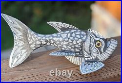 Exceptional Folk Art Fish Spearing Decoy By Joe Fulton