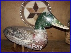 FIRM Vintage Illinois River Mallard Duck Decoy Robert Elliston IL MN WI OH MI