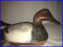 FRANK CUMMINGS Vintage Canvasback Duck Decoy Pair Harsens Island