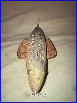 Fish decoy rodent bird mouse carved wood weighted vintage spearing ice fishing