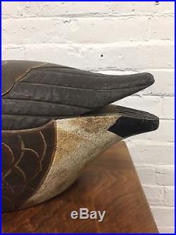 Full Size Canadian Goose Carved Wood Decoy Signed Michel Marthe nr folk art