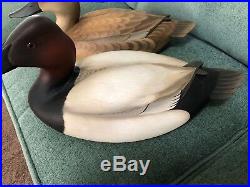 George Strunk NJ Canvasback Pair Duck Decoys. Hunt Band Carver