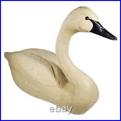 Giant Carl Huff Resin Decoy Swan Off White Color with Glass Eyes 1987 Phase IV