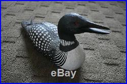 Gorgeous Hand Carved Loon Wood decoy Full Size 1988 Dennis Bartz