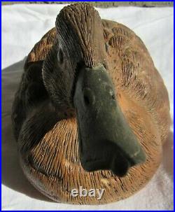 Gorgeous Vintage Signed Duck Decoy Hand Carved Fine Detail