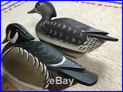 Grayson Chesser Hand Carved Wood Duck Decoy Pair Chincoteague Va Mint Signed