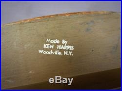 Great Vintage Ken Harris Signed Oversized Black Duck Hen Decoy Original Paint