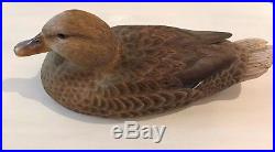 HAND CARVED PAINTED MALLARD DUCK HEN WOOD DECOY Tupelo Wood Signed