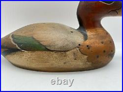 HAND CARVED TOM TABER WOOD DUCK DECOY SIGNED 14 x 7 GREEN WINGED TEAL