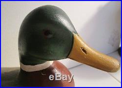 Hv Shourds Signed Carved Wood Mallard Duck Decoy