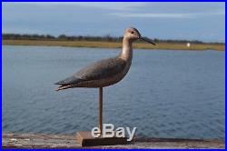 H. V Shourds Hand Carved Willet Or Yellowlegs Shore Bird. Signed