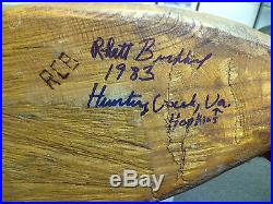 Hand Carved Canada Goose Decoy by Rhett Burkhead Hunting Creek, Virginia, Signed