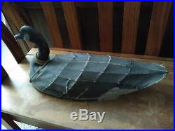 Hand Carved Wood & Canvas Canadian Authentic Goose Decoy