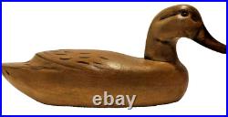 Hand- Carved Wood Duck Decoy 6 tall and 14 Wide