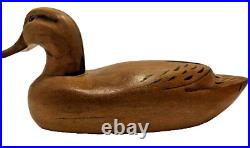 Hand- Carved Wood Duck Decoy 6 tall and 14 Wide