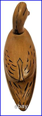 Hand- Carved Wood Duck Decoy 6 tall and 14 Wide