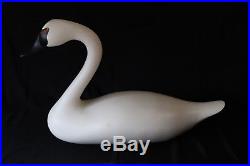 Hand Carved Wood Huge Full Size Swan Decoy Patrick Vincenti Signed Dated