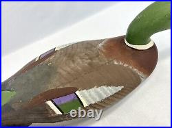 Hand Carved and Painted Captain Harry Jobes Drake Mallard Decoy (Signed)