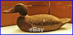 Hand Painted Wooden Duck Decoy 2 Part w Glass Eyes Weighted Benz Wood Products