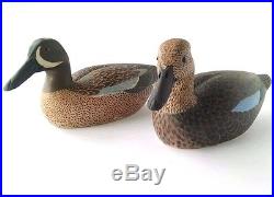 Heck Whittington Decoy Ducks Pair Vintage Painted Stamped Signed 1972 Oglesby
