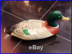 Jim Currier 1886-1971 Vintage Hand Carved & Painted Mallard Duck Decoy